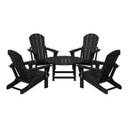 WestinTrends Malibu 5-Piece HDPE Folding Adirondack Chair Outdoor Patio Conversation Set