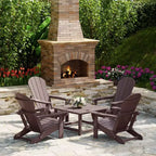 WestinTrends Malibu Set Conversazione da Esterno da 5 Pezzi con Tavolo Quadrato e Sedie Adirondack in HDPE