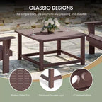 WestinTrends Malibu Set Conversazione da Esterno da 5 Pezzi con Tavolo Quadrato e Sedie Adirondack in HDPE