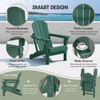 WestinTrends Malibu Set Conversazione da Esterno da 5 Pezzi con Tavolo Quadrato e Sedie Adirondack in HDPE