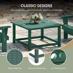 WestinTrends Malibu Set Conversazione da Esterno da 5 Pezzi con Tavolo Quadrato e Sedie Adirondack in HDPE