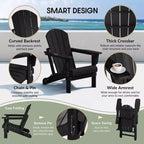 WestinTrends Malibu Set Conversazione da Esterno da 5 Pezzi con Tavolo Quadrato e Sedie Adirondack in HDPE