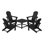 WestinTrends Malibu 5-Piece HDPE Adirondack Chair Outdoor Patio Square Table Conversation Set