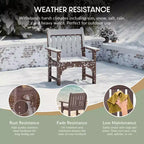WestinTrends Malibu Set di 3 Sedie da Giardino Adirondack in HDPE con Tavolino Laterale Quadrato Adirondack per Esterni