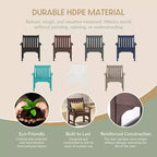 WestinTrends Malibu Set di 3 Sedie da Giardino Adirondack in HDPE con Tavolino Laterale Quadrato Adirondack per Esterni