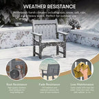 WestinTrends Malibu Set di 3 Sedie da Giardino Adirondack in HDPE con Tavolino Laterale Quadrato Adirondack per Esterni