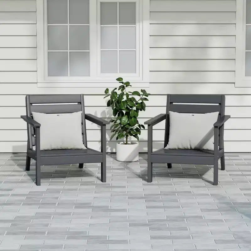 WestinTrends Avalon Outdoor Patio HDPE Deep Seating Armchair (Set of 2)