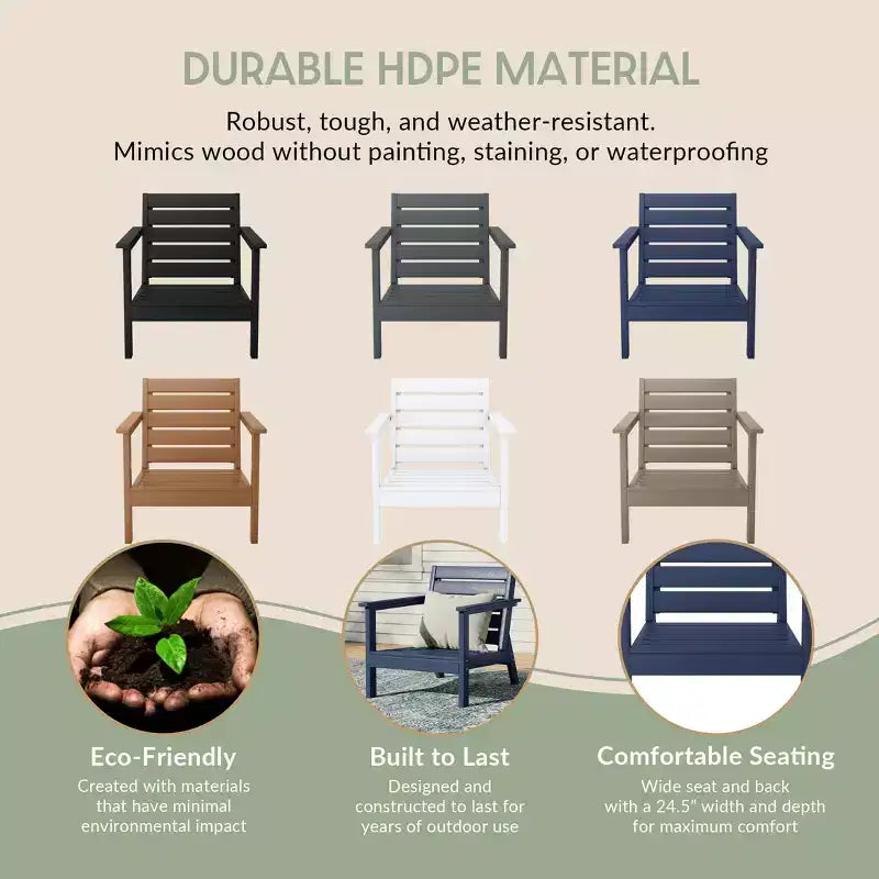 WestinTrends Avalon Outdoor Patio HDPE Deep Seating Armchair (Set of 2)