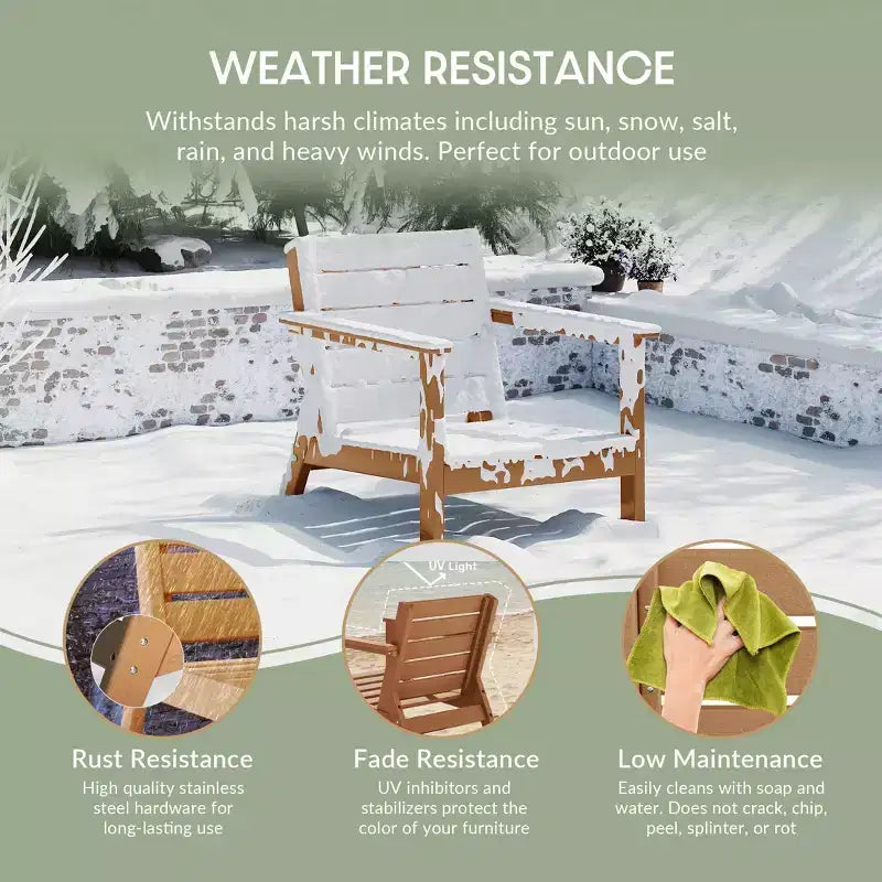 WestinTrends Avalon Outdoor Patio HDPE Deep Seating Armchair (Set of 2)