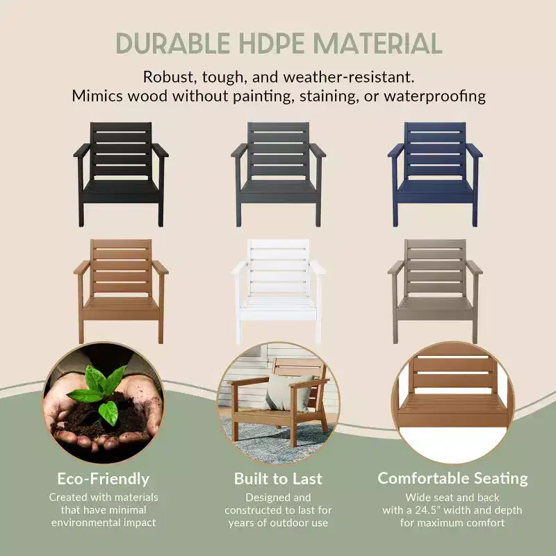 WestinTrends Avalon Outdoor Patio HDPE Deep Seating Armchair (Set of 2)