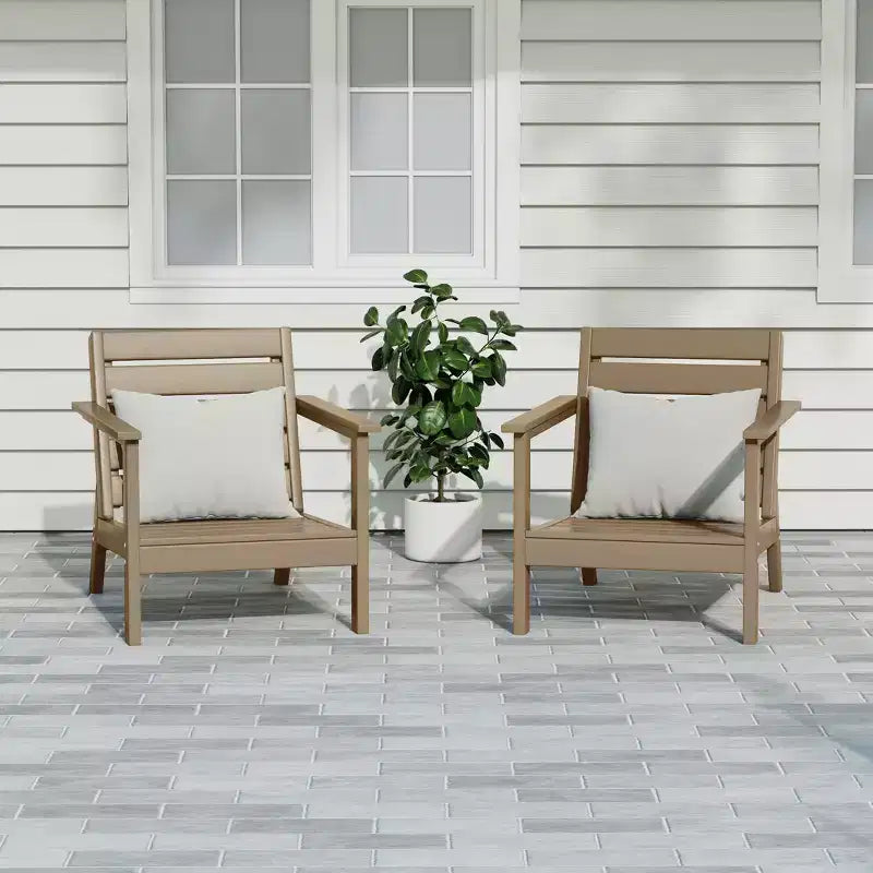 WestinTrends Avalon Outdoor Patio HDPE Deep Seating Armchair (Set of 2)