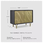 Mobile contenitore "Tayner Accent" di Signature Design by Ashley, con ante rifinite in oro e cornice nera