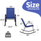 Costway 2/4 PCS Patio Rocking Chair Heavy-Duty Metal Rocker Outdoor Anti-Slip Navy