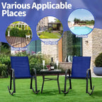 Costway 2/4 PCS Patio Rocking Chair Heavy-Duty Metal Rocker Outdoor Anti-Slip Navy