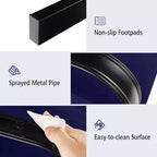 Costway 2 Poltrone a Dondolo da Esterno con Cuscino, Telaio in Metallo Resistente, Scorrevoli, Colore Nero/Grigio/Blu Scuro