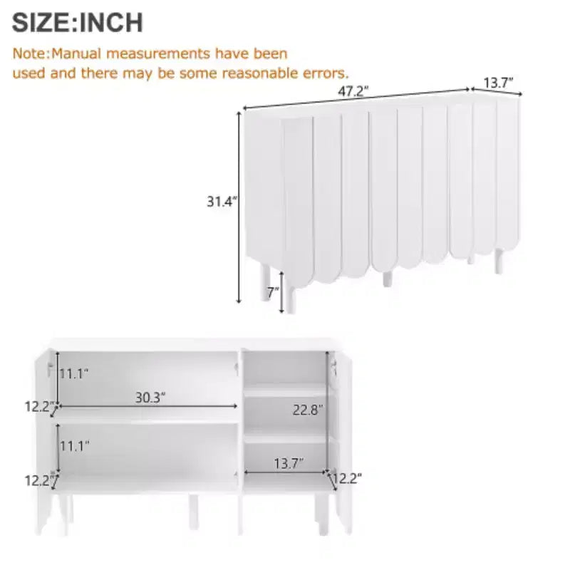 Living Room Storage: Cream Minimalist Shoe Cabinet with Adjustable Shelf