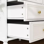Hitow 12 Drawer Horizontal Dresser Gold Metal Pulls Chest of Drawers
