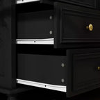 Hitow 12 Drawer Horizontal Dresser Gold Metal Pulls Chest of Drawers