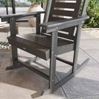 Outsunny Outdoor Rocking Chairs Set of 2, HDPE Patio Rockers with 28 High Back, Wide Armrests and Slatted Seat for Porch Backyard Balcony