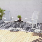 Outsunny Outdoor Rocking Chairs Set of 2, HDPE Patio Rockers with 28 High Back, Wide Armrests and Slatted Seat for Porch Backyard Balcony