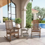 Outsunny Outdoor Rocking Chairs Set of 2, HDPE Patio Rockers with 28 High Back, Wide Armrests and Slatted Seat for Porch Backyard Balcony