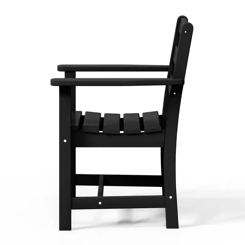 Sedia da pranzo classica con braccioli WestinTrends Ashore per esterni in HDPE, colore bianco