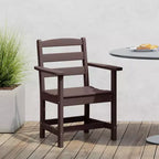 Sedia da pranzo classica con braccioli WestinTrends Ashore per esterni in HDPE, colore bianco