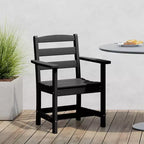 Sedia da pranzo classica con braccioli WestinTrends Ashore per esterni in HDPE, colore bianco