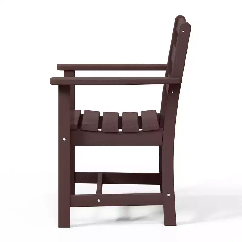 Sedia da pranzo classica con braccioli WestinTrends Ashore per esterni in HDPE, colore bianco