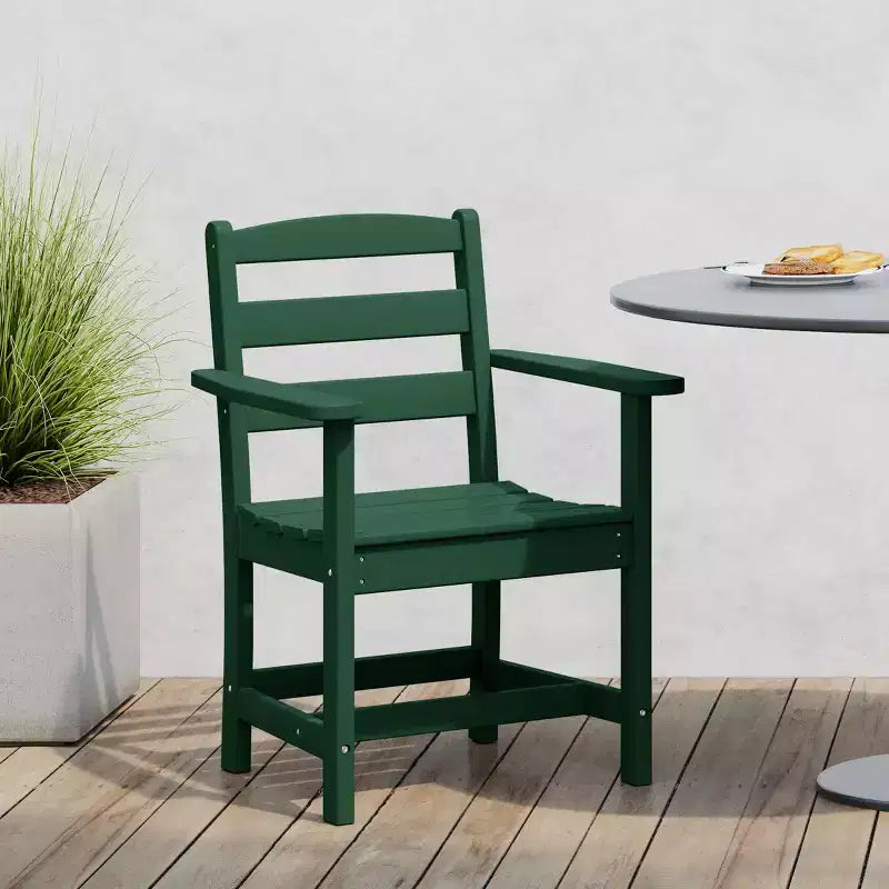 Sedia da pranzo classica con braccioli WestinTrends Ashore per esterni in HDPE, colore bianco