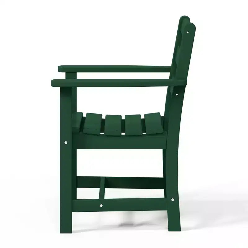 Sedia da pranzo classica con braccioli WestinTrends Ashore per esterni in HDPE, colore bianco