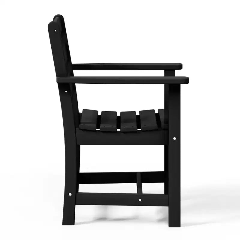 Sedia da pranzo classica con braccioli WestinTrends Ashore per esterni in HDPE, colore bianco