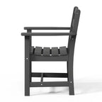 Sedia da pranzo classica con braccioli WestinTrends Ashore per esterni in HDPE, colore bianco