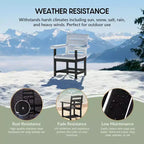 Sedia da pranzo classica con braccioli WestinTrends Ashore per esterni in HDPE, colore bianco