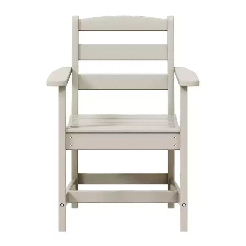 Sedia da pranzo classica con braccioli WestinTrends Ashore per esterni in HDPE, colore bianco