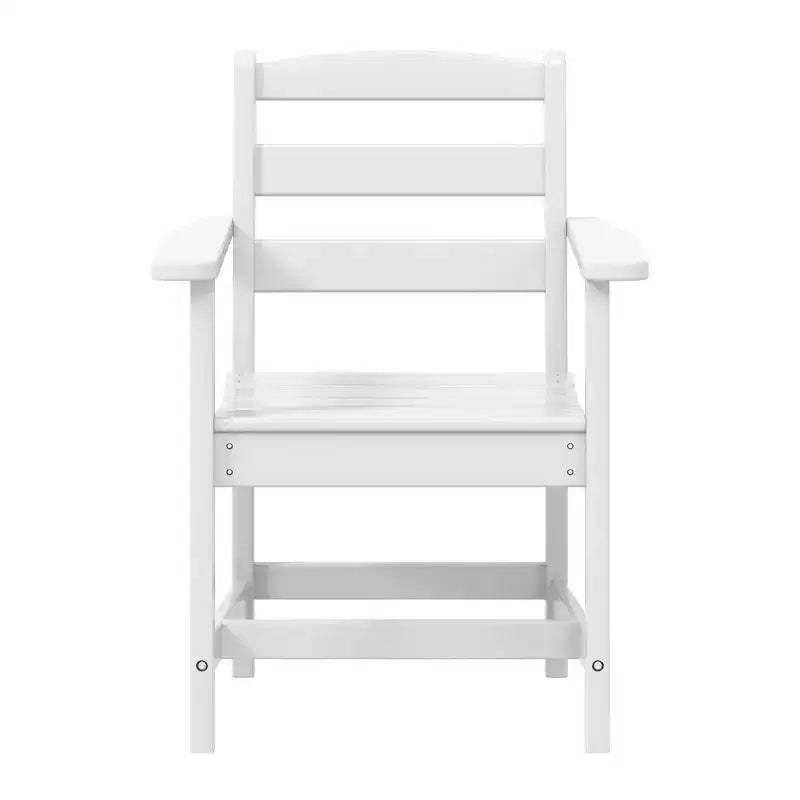 Sedia da pranzo classica con braccioli WestinTrends Ashore per esterni in HDPE, colore bianco