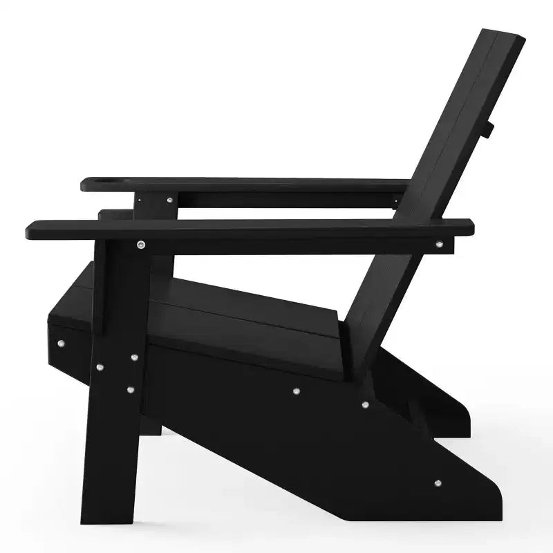 WestinTrends Riviera Outdoor HDPE Modern Adirondack Chair with Cup Holder, White