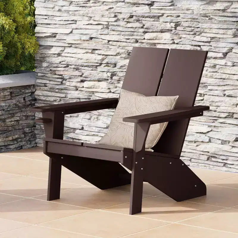 WestinTrends Riviera Outdoor HDPE Modern Adirondack Chair with Cup Holder, White