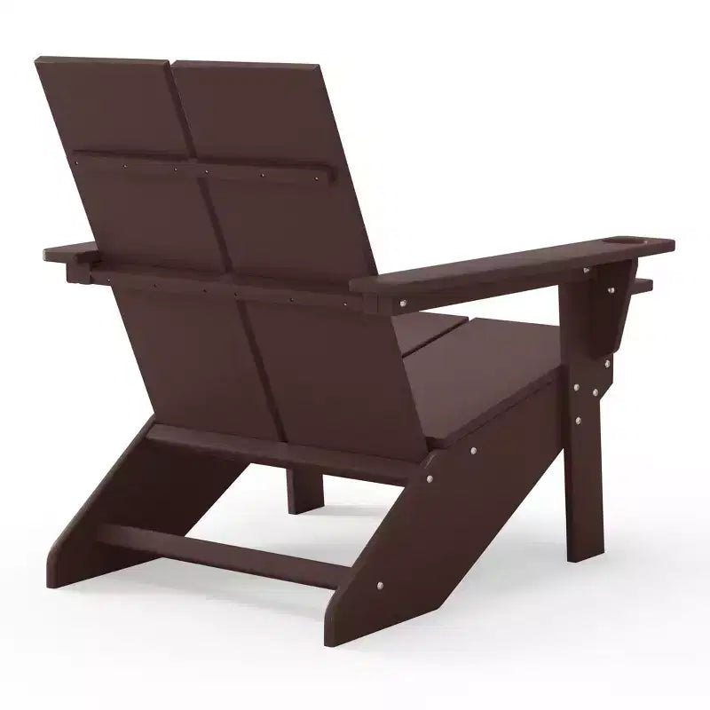 WestinTrends Riviera Outdoor HDPE Modern Adirondack Chair with Cup Holder, White