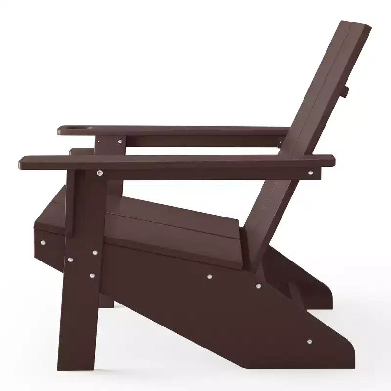 WestinTrends Riviera Outdoor HDPE Modern Adirondack Chair with Cup Holder, White