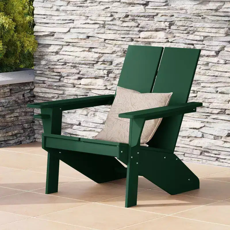 WestinTrends Riviera Outdoor HDPE Modern Adirondack Chair with Cup Holder, White