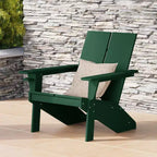 WestinTrends Riviera Outdoor HDPE Modern Adirondack Chair with Cup Holder, White
