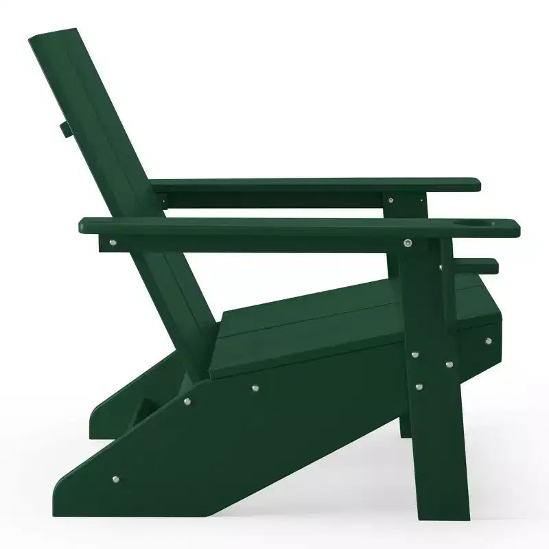 WestinTrends Riviera Outdoor HDPE Modern Adirondack Chair with Cup Holder, White