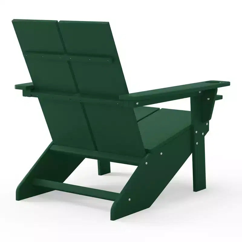 WestinTrends Riviera Outdoor HDPE Modern Adirondack Chair with Cup Holder, White