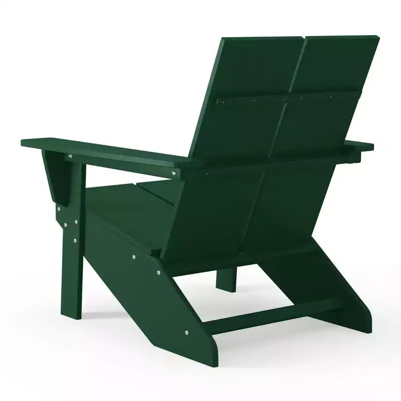 WestinTrends Riviera Outdoor HDPE Modern Adirondack Chair with Cup Holder, White