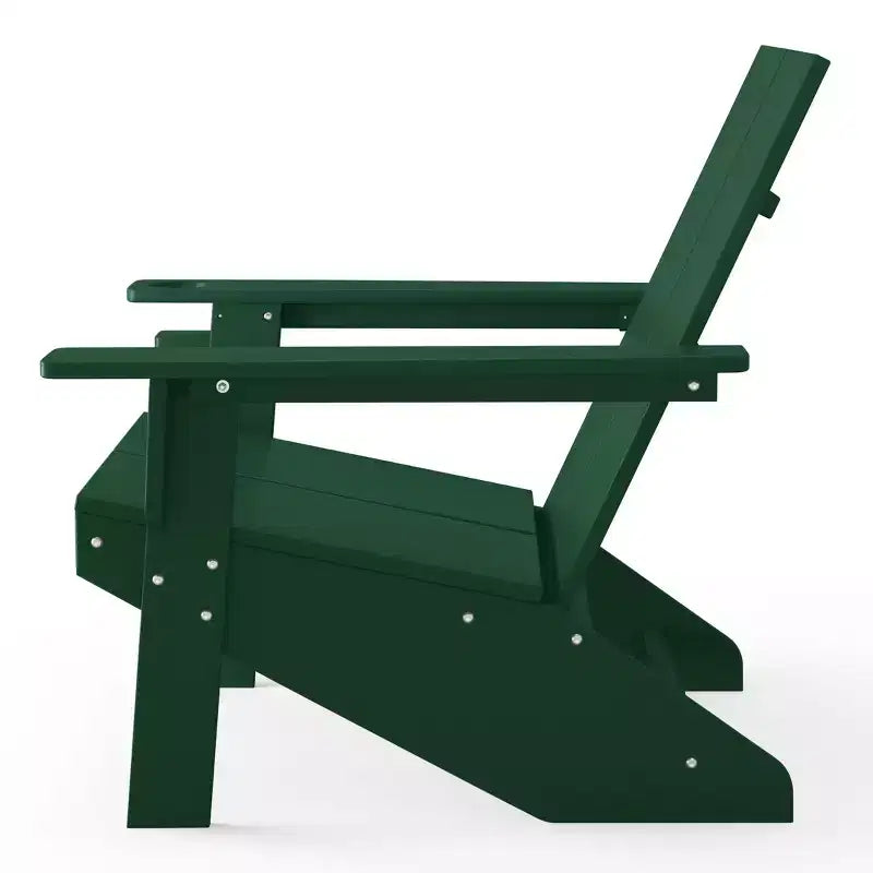 WestinTrends Riviera Outdoor HDPE Modern Adirondack Chair with Cup Holder, White