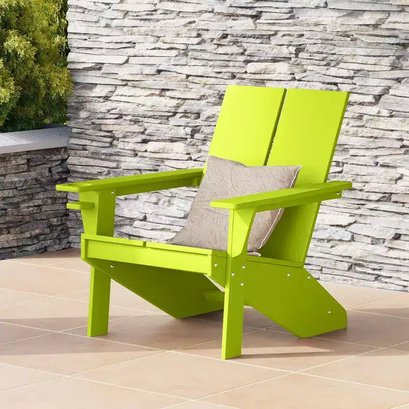 WestinTrends Riviera Outdoor HDPE Modern Adirondack Chair with Cup Holder, White
