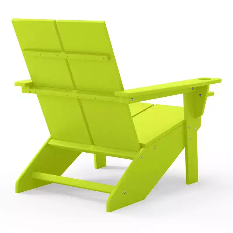 WestinTrends Riviera Outdoor HDPE Modern Adirondack Chair with Cup Holder, White