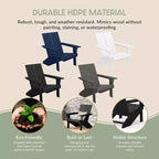 WestinTrends Riviera Outdoor HDPE Modern Adirondack Chair with Cup Holder, White