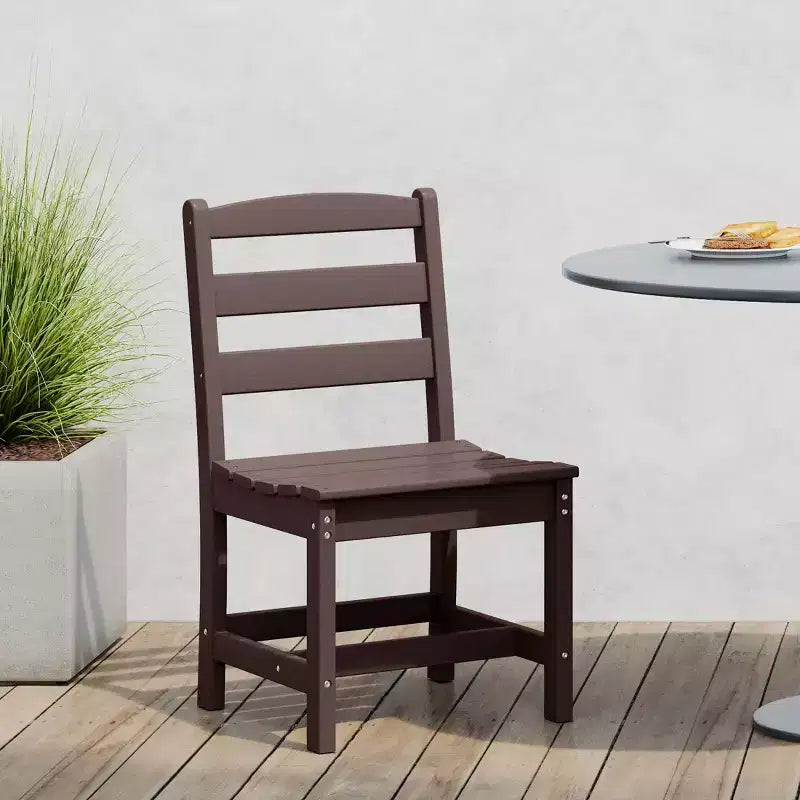 WestinTrends Ashore Sedia da pranzo laterale senza braccioli classica da esterno in HDPE, grigia